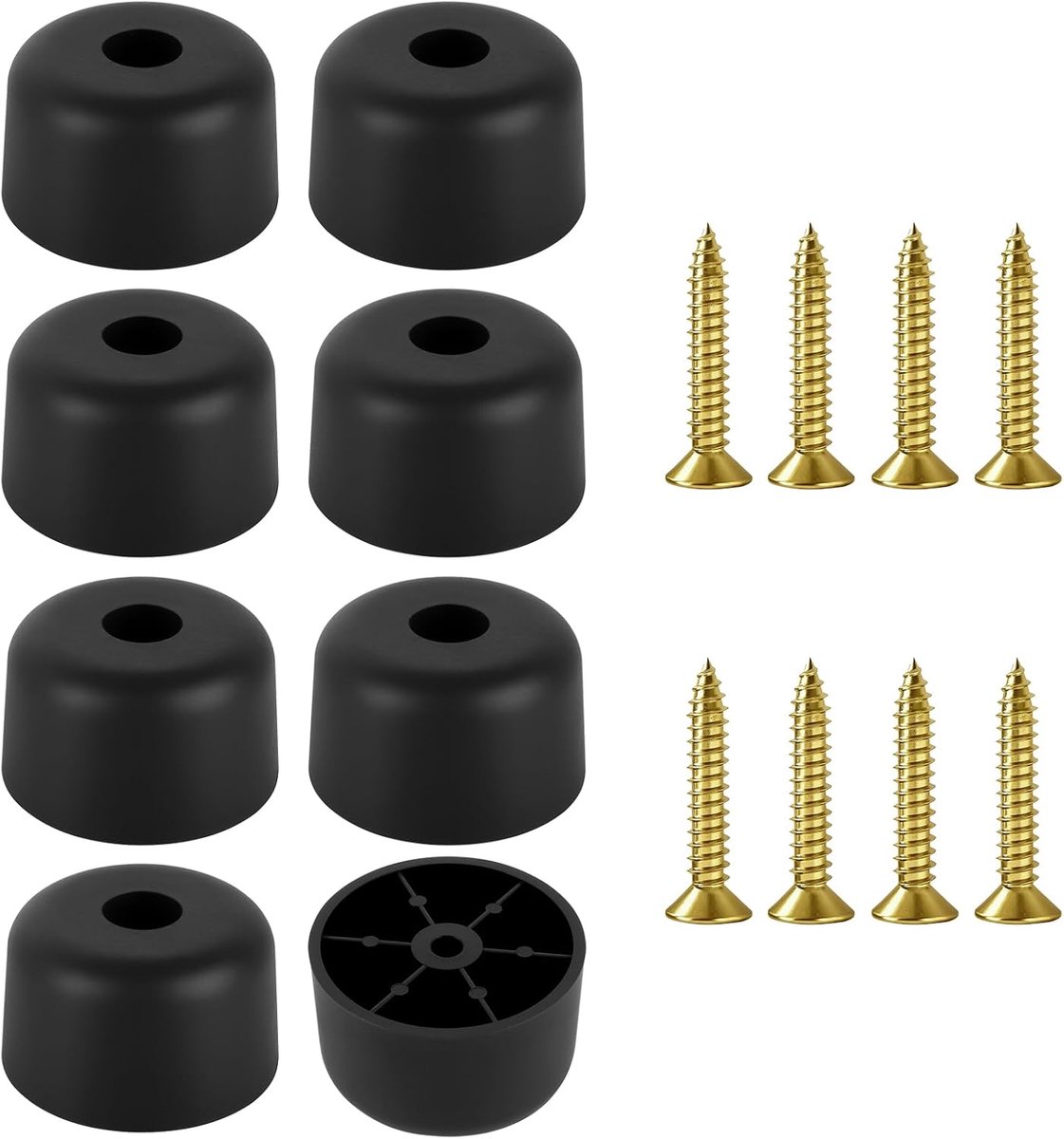 SnelShoppen - Ronde Meubelpoten 50 mm Diameter | Hoogwaardige Plastic Meubelpoten met Schroeven, Robuust en Antislip, Zwart, Voor Tafel, Bank en Meube