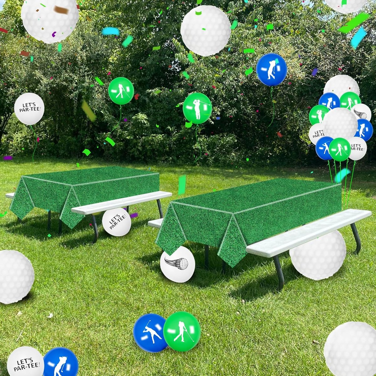 SnelShoppen - 2 Pack Groene Gras Tafelkleed 220x130cm, Graspatroon Tafelcover voor Sportthema Feesten, Voetbal Golf Evenement Decoraties