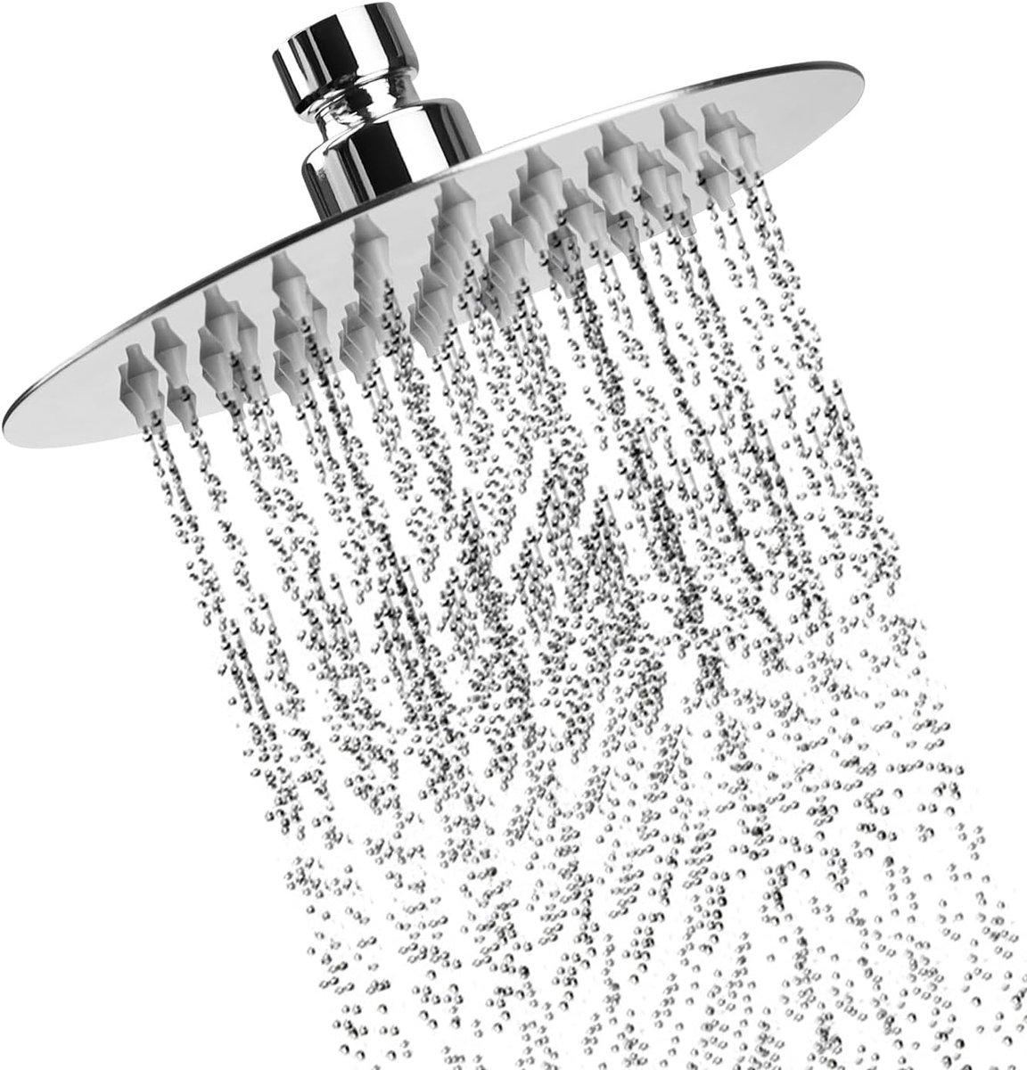 SnelShoppen - Hoogdruk Douchesproeier 1/2 inch Ronde Gepolijste RVS Douchekop - Eenvoudig te Installeren, Perfect voor Badkamer, Verhoogt Waterdruk