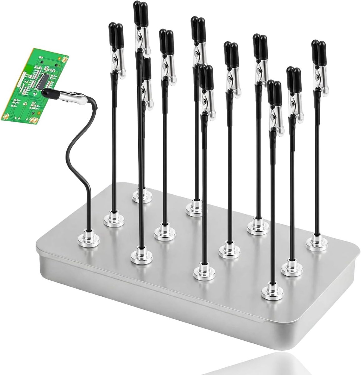 Multifunctionele derde hand met magnetische kabelhouder voor soldeerwerk en modelbouwaccessoires, flexibele ondersteuning en handige hulp voor printplaatbewerking