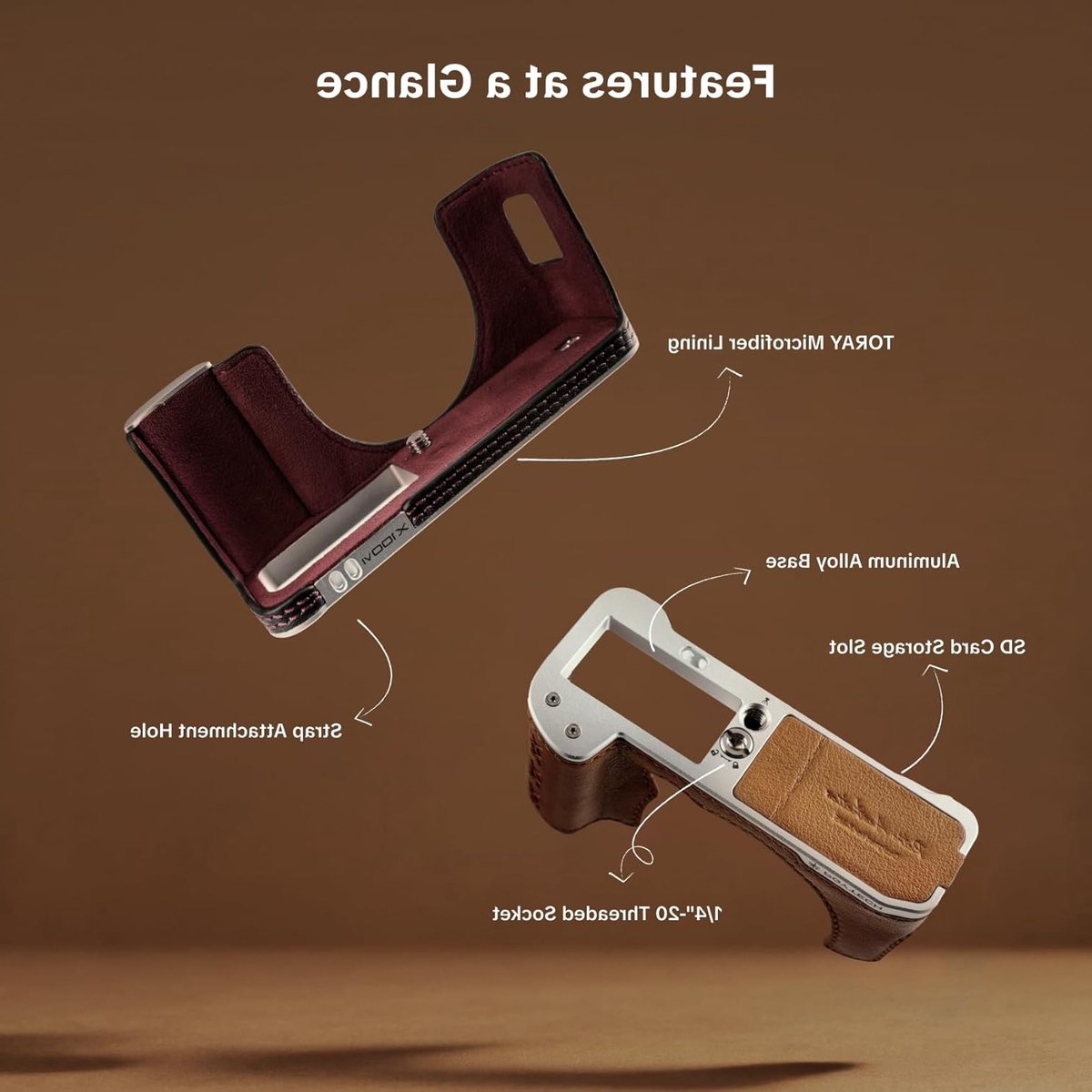 Lederen cameratas voor Fujifilm X-T50 - Bescherming, Stijl en Functionaliteit voor Fotografie thumbnail 6