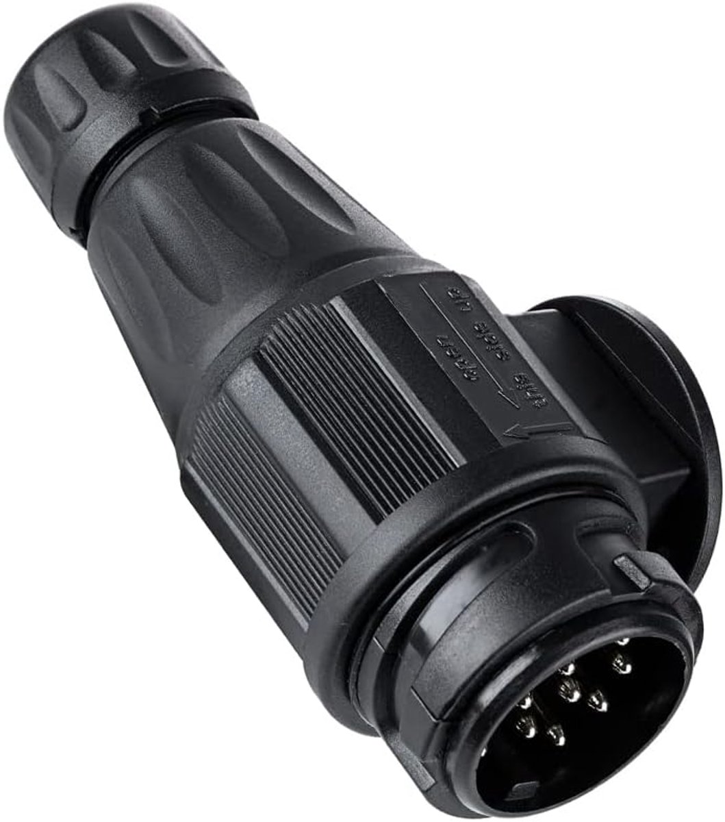 SnelShoppen - 13 Poles Trailer Plug - 12V Waterproof Trailer Connector met Waterdichte Seal - Voor Caravan, Truck, Camper - ISO 11446 Conform