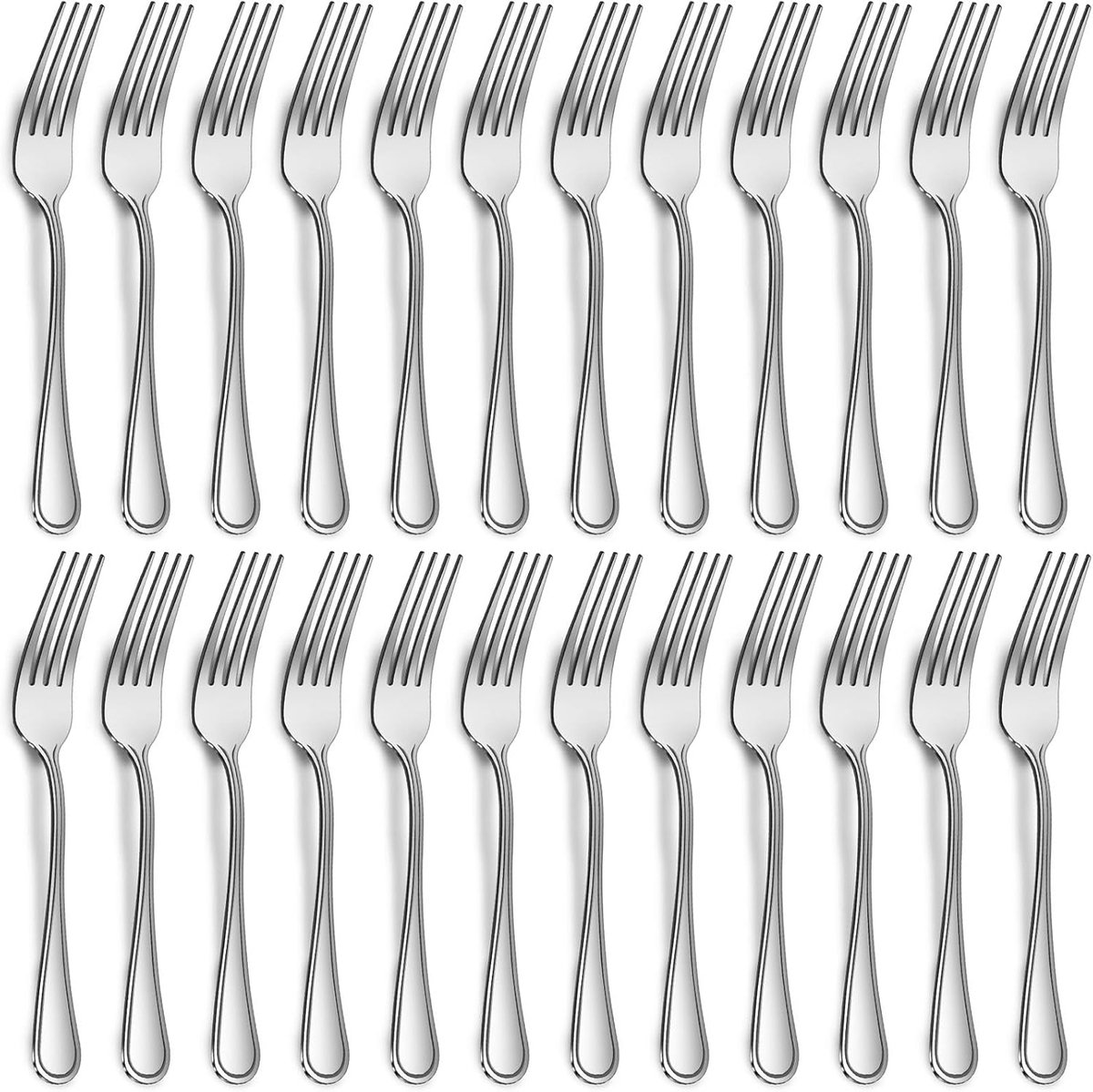 Thijox - 24 Stuks Vorken Set - Roestvrij Staal Tafelvorken 20 cm - Hoogglans Gepolijst - Vaatwasmachinebestendig - Ideaal voor Thuis, Restaurant en Fe