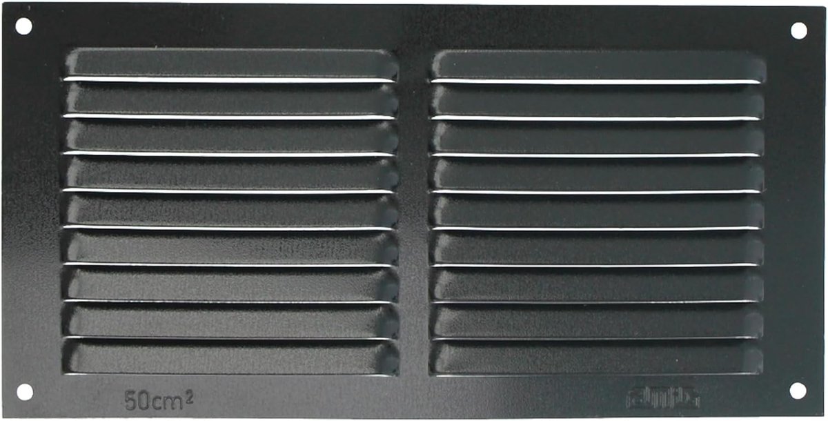 SnelShoppen - Ventilatierooster Aluminium - Rectangulaire Ventilatiegrille voor Luchtuitlaat - Ideaal voor Keuken en Badkamer - Afmetingen 100 x 200 m