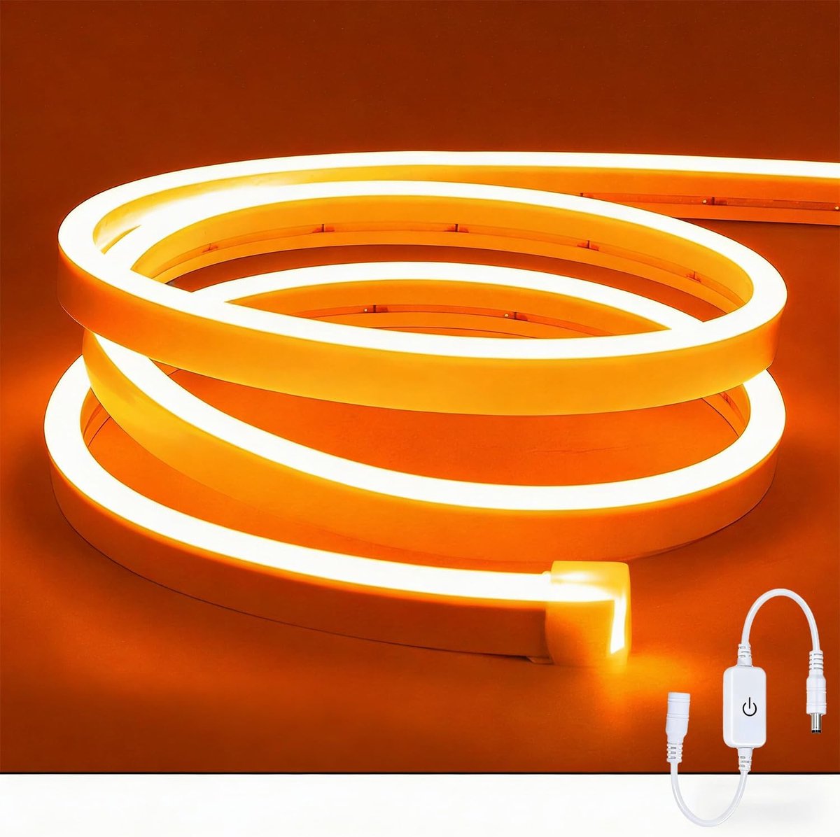 SnelShoppen - LED Strip 5M Neon Oranje 12V Decoratieverlichting IP65 Waterproof Flexibel LED Licht voor Slaapkamer, Bar, Feest, Tuin, Binnen Buiten DI