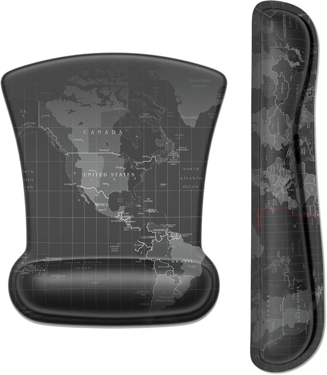 Thijox - Ergonomische Muismat met Polssteun voor Toetsenbord en Muis - Antislip Traagschuim - Gemakkelijk Typen en Pijnverlichting - Perfect voor PC,
