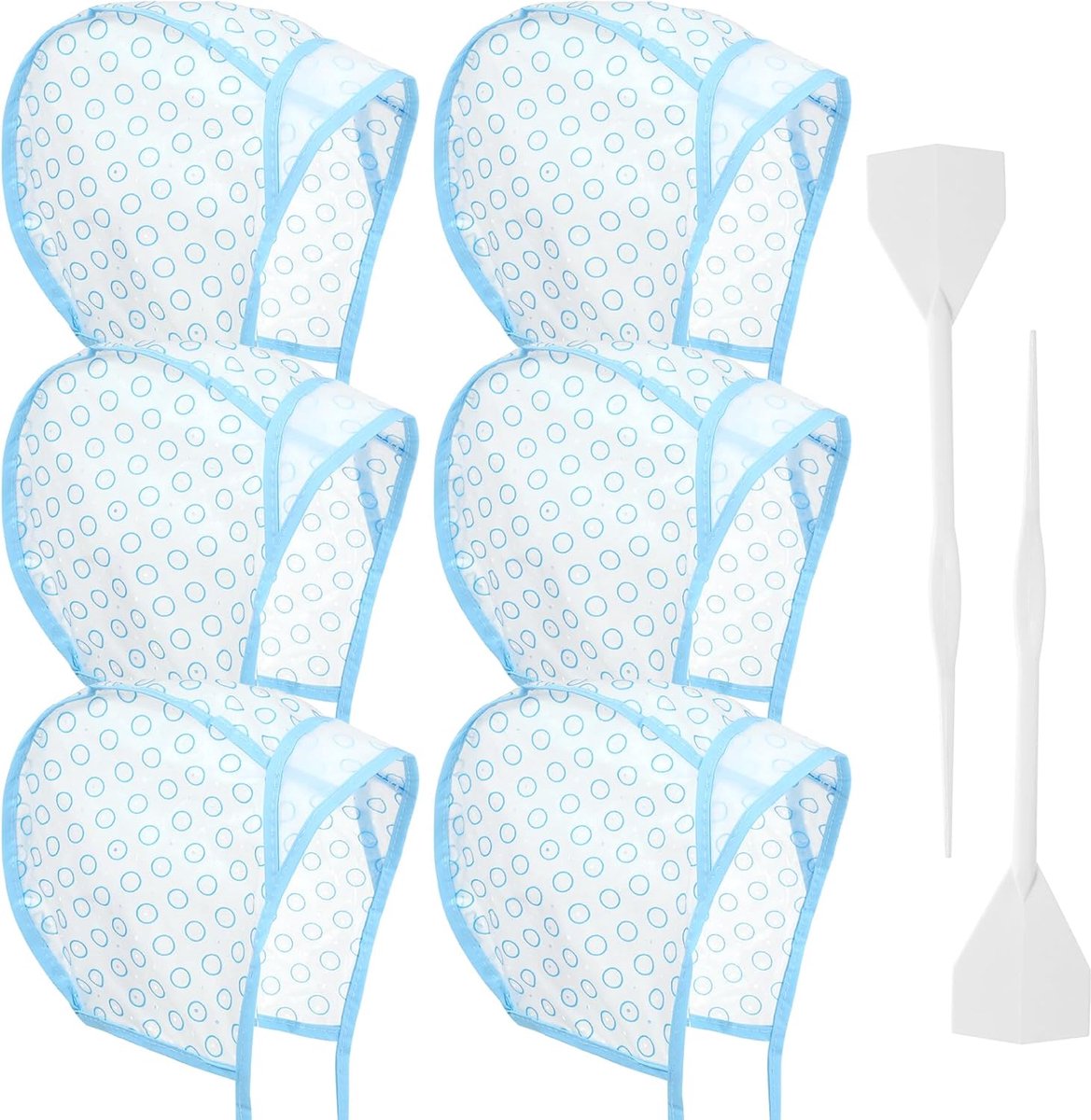SnelShoppen - 6 Pcs Highlight Caps Set, Verstelbare Kleur Highlight Hoed, Haarverf Hoed met 2 Plastic Haken, Professionele Haar Kleur Tool voor Thuis