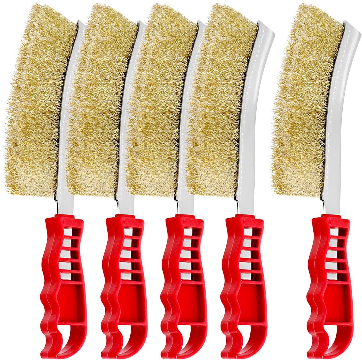 SnelShoppen - 3 Stuks Messing Draadborstel Set, Lange Handgreep Grillborstels voor het Verwijderen van Roest, Verf en Vuil - Perfect voor Metaal en Ge