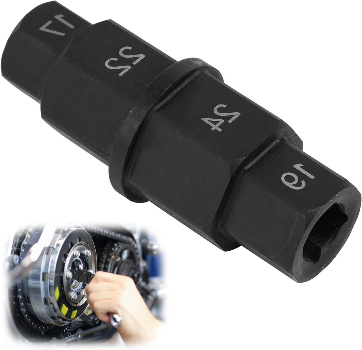Voorwielas Sleutel voor Motorfiets, 17mm Moersleutel, Speciale Bushing en Hexas voor Montage en Demontage van Motorrijwielas