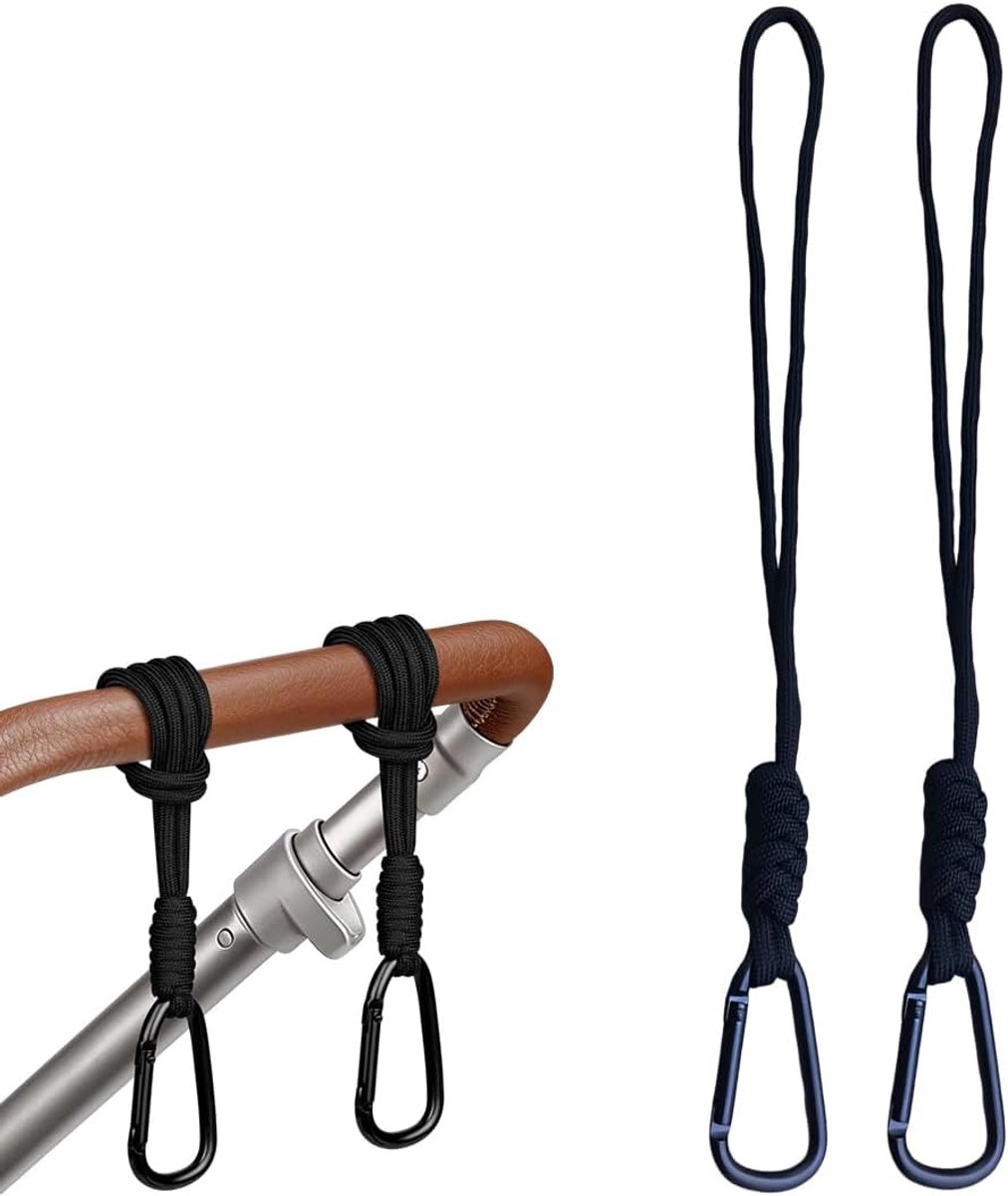 SnelShoppen - 2 Kinderwagenhaken - Multifunctionele Kinderwagenbevestiging - Koordhaken Clips voor Luiertassen en Boodschappentassen - Handige Tassenh