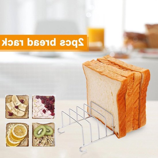 Stainless Steel Toast Rack Set voor 8 Sneetjes Brood - Ideaal voor Air Fryer en Bakkerij Accessoires, Perfect voor Keuken en DIY Creaties — afbeelding 3