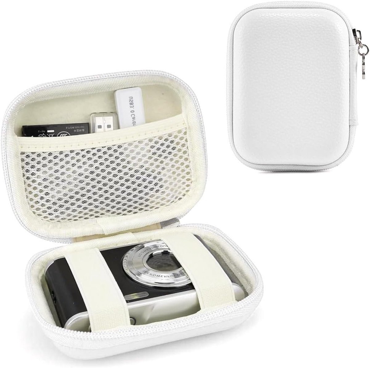 Mini Hard Case Camera Tas voor Reis, Bescherming en Accessoires voor Fotografie (Wit)