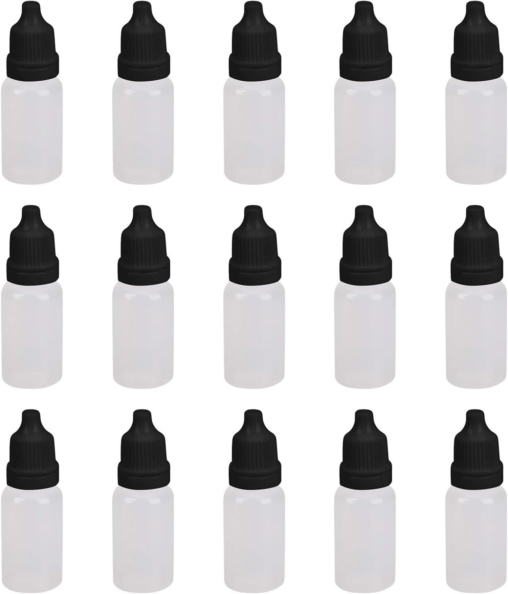 SnelShoppen - 15 Stuks Lege Plastic Drupflessen 20ml - Duidelijke Soft Drip Bottles - Herbruikbare Flessen voor Vloeistoffen - Ideaal voor Keuken, Cam
