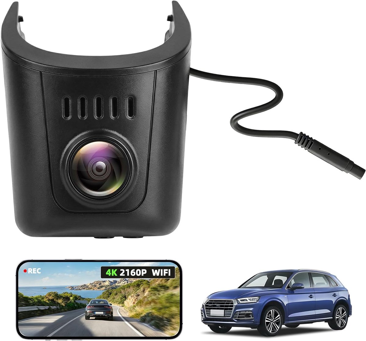 SnelShoppen - 4K Dashcam voor Porsche Cayenne en 911 - Autocamera 2160P 30 fps - Wifi Video G-sensor Loop-opname - OEM Audi-accessoires