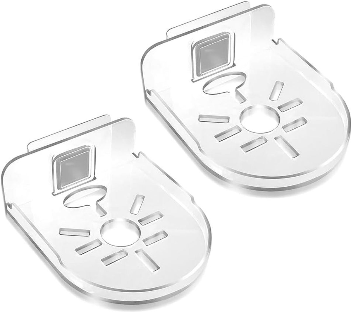 SnelShoppen - 2-Pack Universele Wandmontage Beugel voor Beveiligingscamera's - Geen Boren, Zelfklevende Camera Houder, Transparant Acryl - Eenvoudige