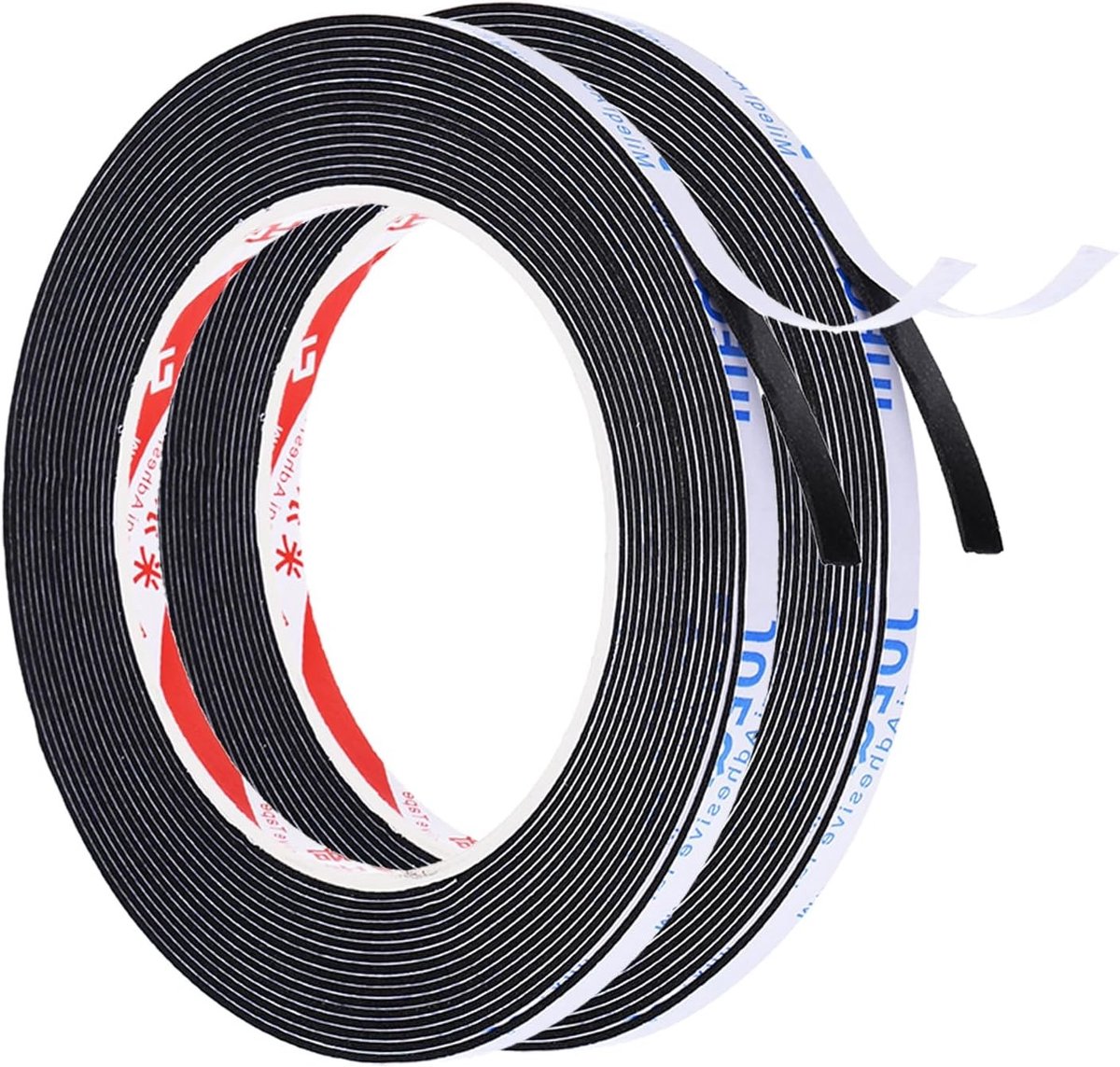 5M Waterproof Foam Tape - 2 Rollen 5mm Breed 1mm Dik Enkele Zijde Weather Stripping Deurafdichting voor Ramen en Deuren, Zwart, Isolatie en Geluidsdemping