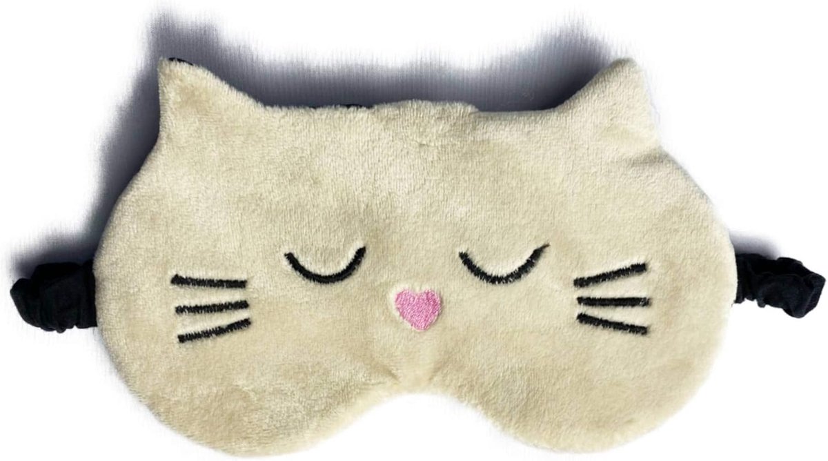 SnelShoppen - Schattig Pluizig Slaapmasker Kat - Fluwelen Oogmasker voor Kinderen en Volwassenen - Lichtblokkering voor Gezond Slapen - Perfect Cadeau