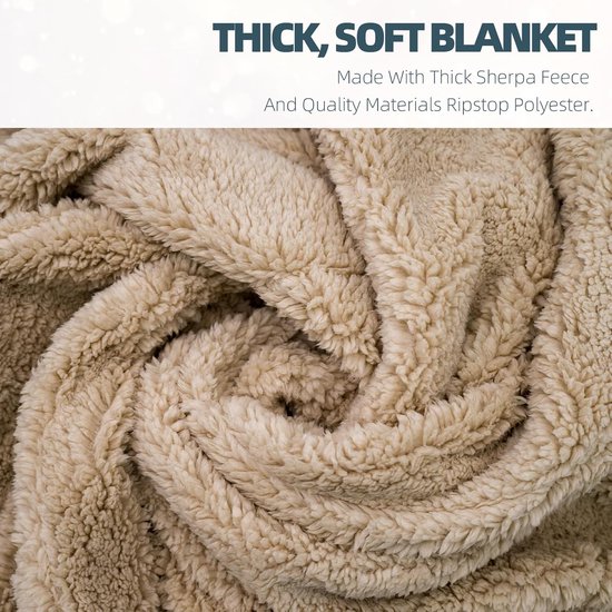 SnelShoppen - Sherpa Camping Blanket Ultra Light Warm 3-in-1 Campingdeken Waterproof Poncho en Slaapzak Thermisch Dekentje voor Buiten, Auto, Van, Woo van Snelshoppen — afbeelding 4