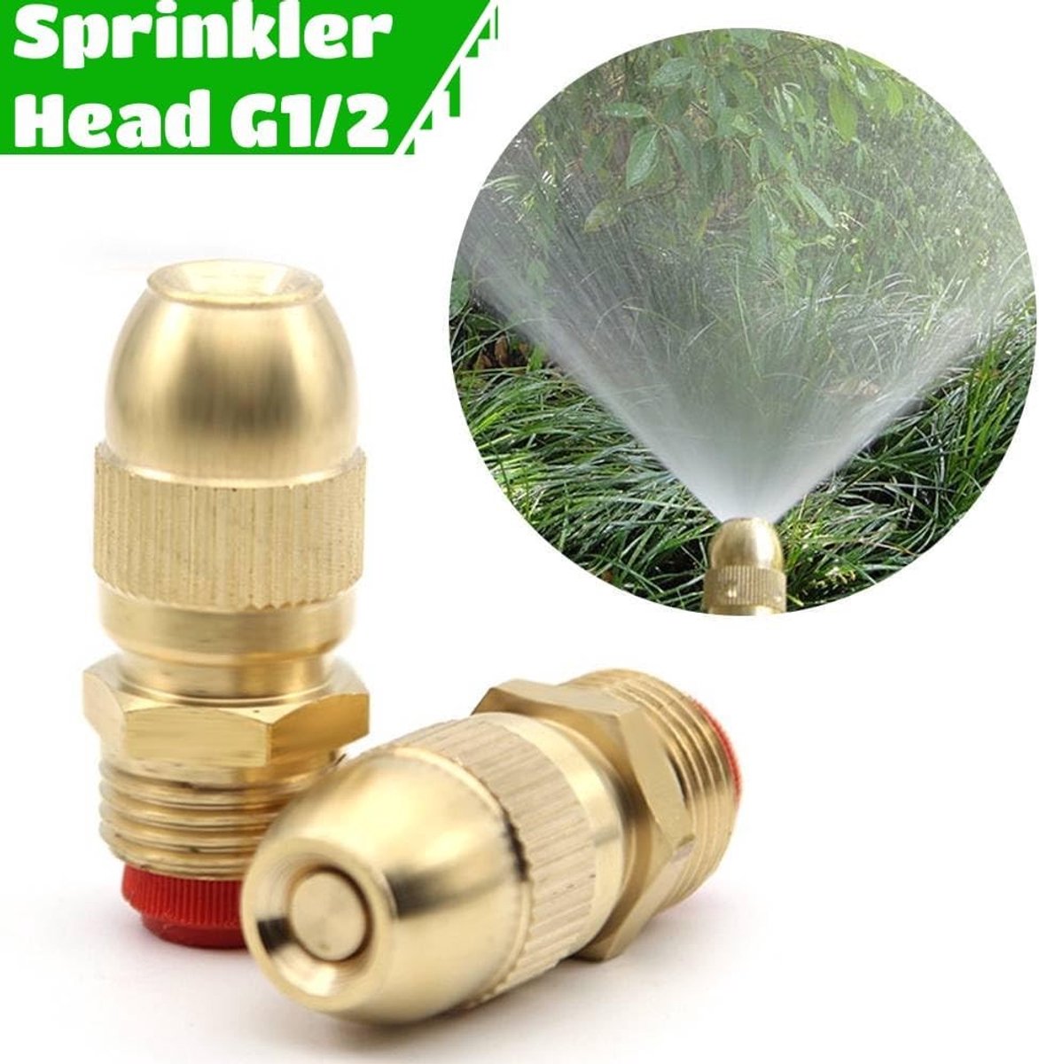 Verstelbare Messing Vernevelaars voor Tuin en Gazon, G 1/2 Mannetje Draad, 2 Stuks, Ideaal voor Besproeiing en Irrigatie