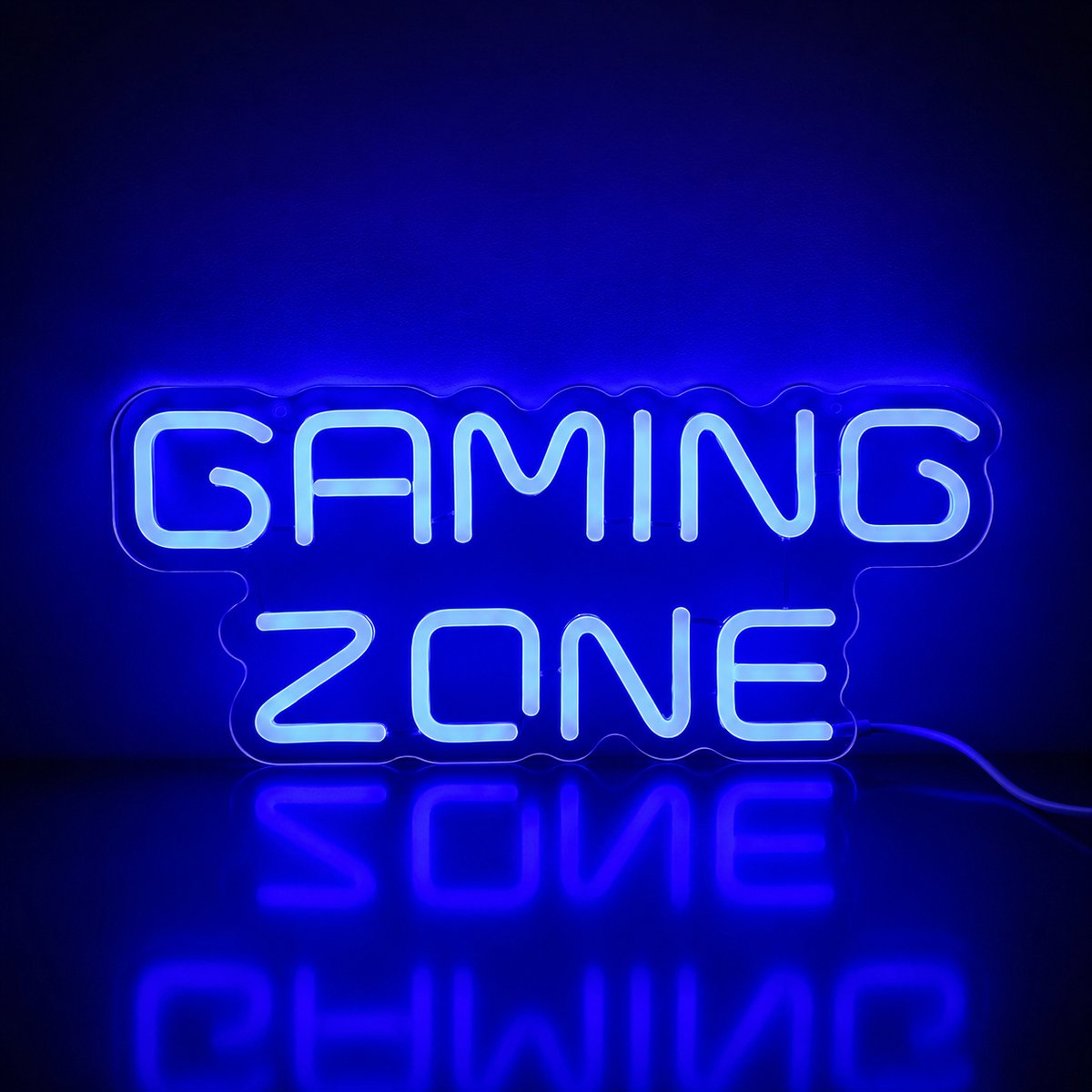 ZoeZo Neon Lamp Gaming Zone - Game Room - Man Cave - Neon Sign - Game Light Box - LED Verlichting - Wandlamp USB met Dimmer in Snoer - 40 x 17 cm