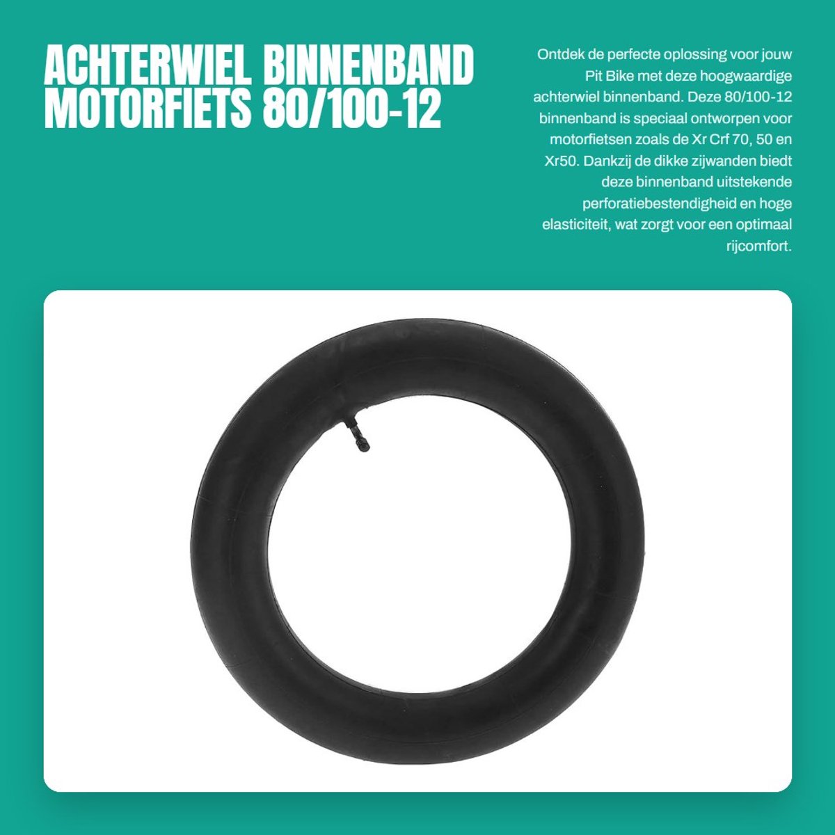 Dailygoods- Binnenband 10 inch - Binnenband 80/100 - Hoge stabiliteit - Perforatiebestendig - Lange levensduur - Eenvoudige installatie - Motorband