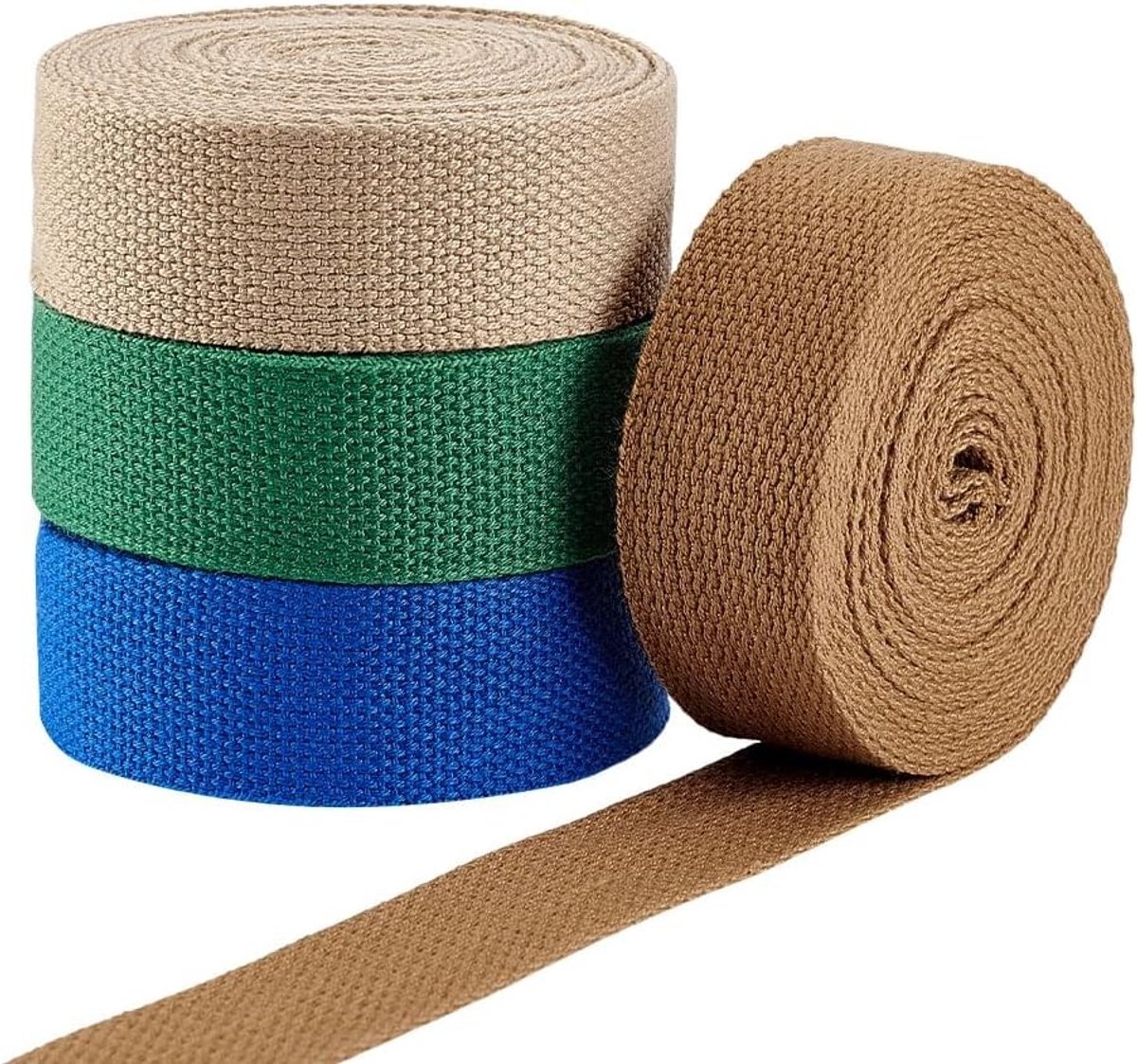 18.3m Katoenen Twill Tape - 32mm Platte Stofband voor Naaiwerk, Verpakking en Decoratie van Tassen en Ambachten