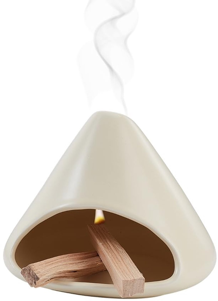 Dailygoods- Wierookbrander Zongzi-vorm - Keramisch - Schoorsteenontwerp - Meditatie/Yoga - 13,5 cm - Geschikt voor wierookstokjes - Geurbrander