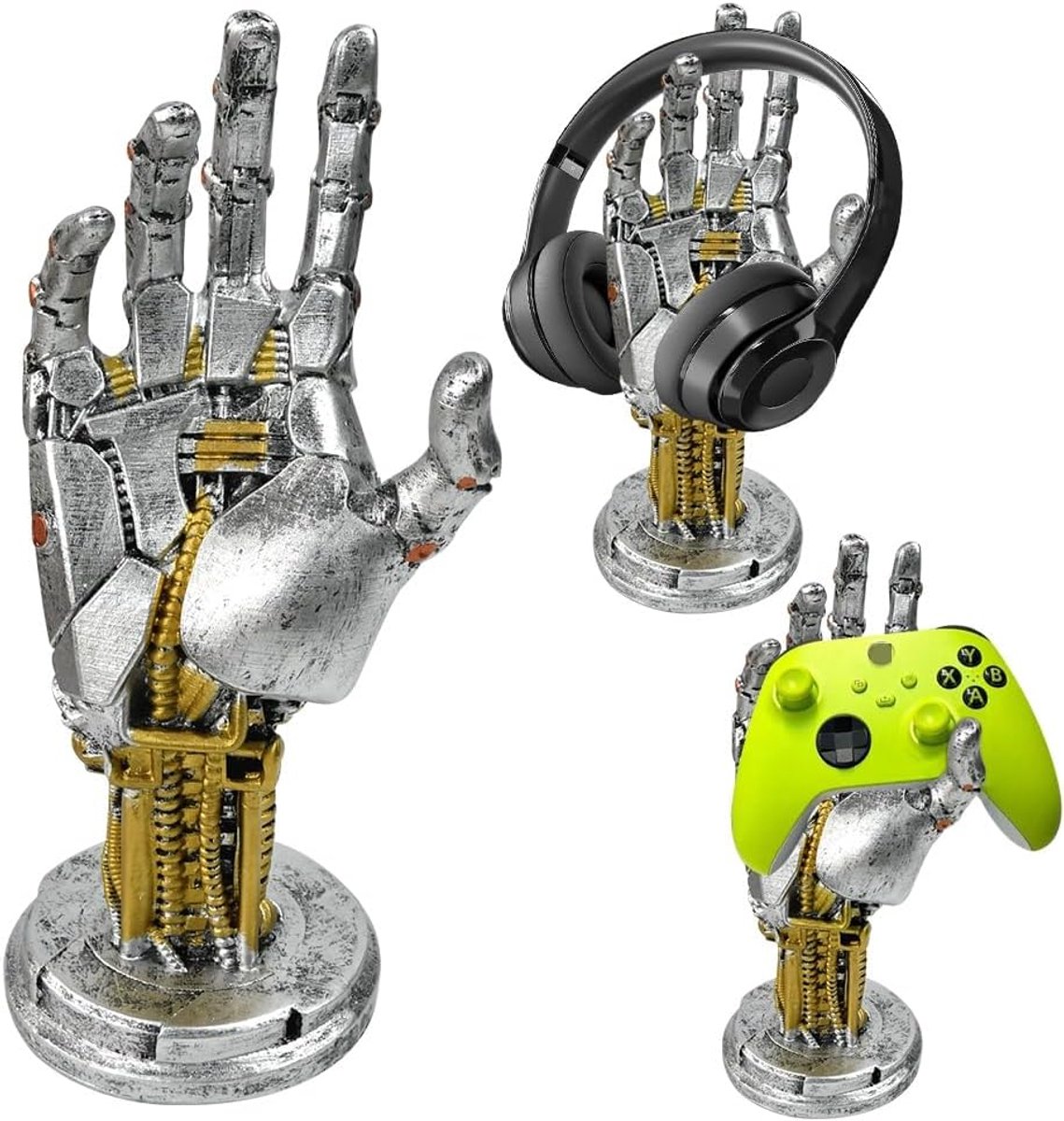 Thijox - Cyberpunk Gaming Headset en Controllerhouder, Futuristisch Design, Handvormige Controller en Hars Hoofdtelefoon Houder voor Thuis en Kantoor