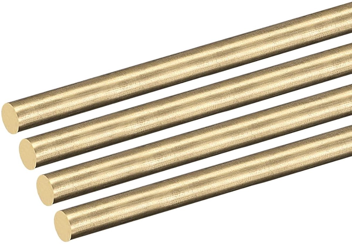 4 Pack 5mm x 250mm Messing Rond Stang, Duurzaam Messing Stang voor DIY Projecten en Ambachten