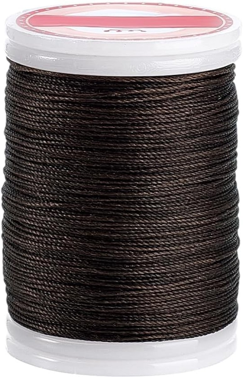 120 Meter Gewaxed Polyester Touw 0.5mm voor Armbanden, Rond Touw voor Sieraden Maken en DIY Projecten, Bruin