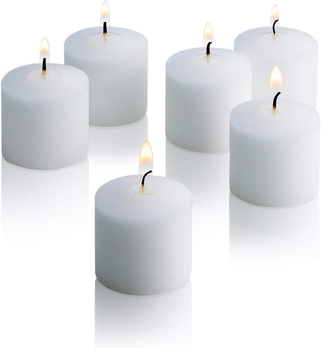 Votive Kaarsen - Witte Kaarsen - Sfeervolle Decoratie - Lange Brandduur - 72 Stuks - Wit