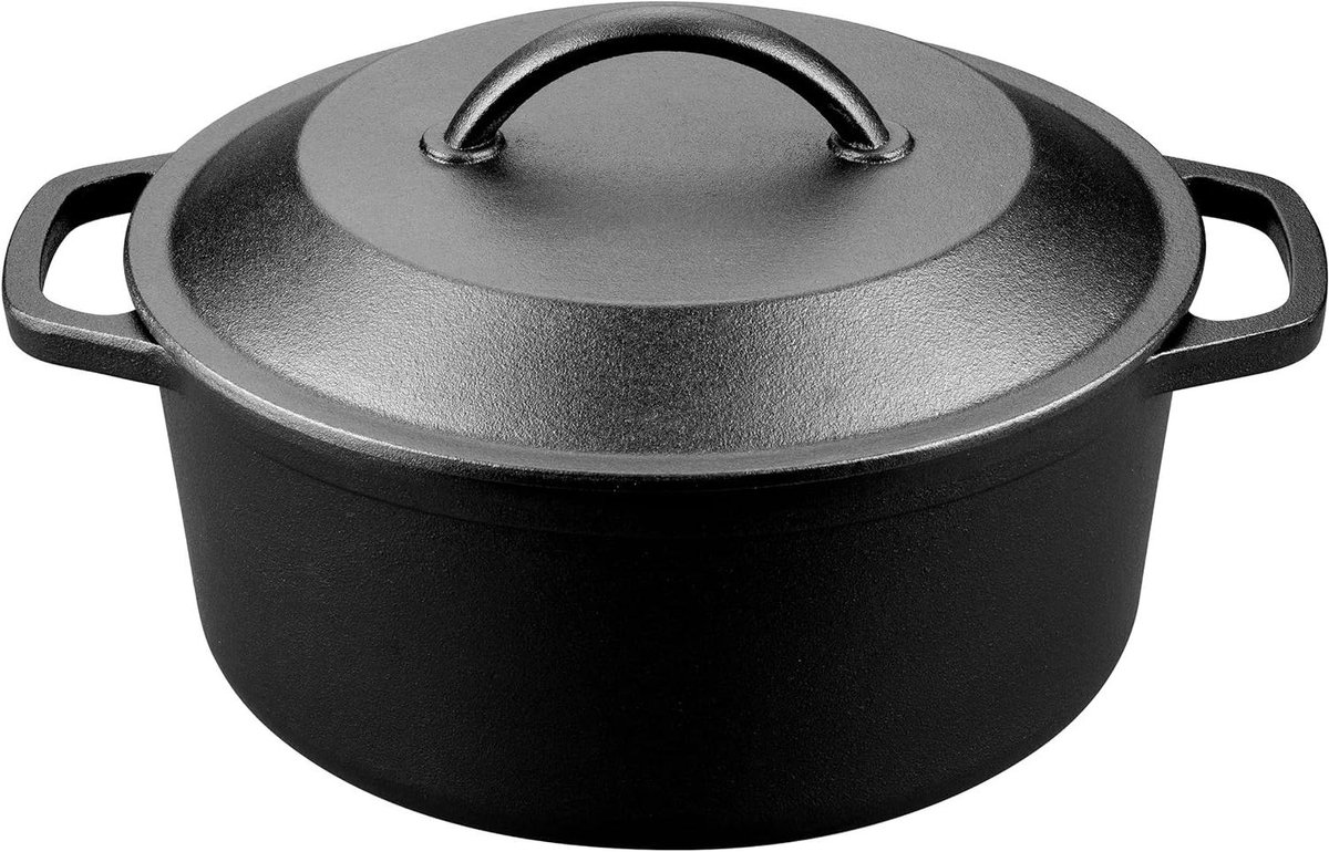 Gietijzeren Hollandse Oven - Broodbakpan Deksel - Zelf Brood Bakken - Vooraf Gekruid - 4.5QT - Blauw