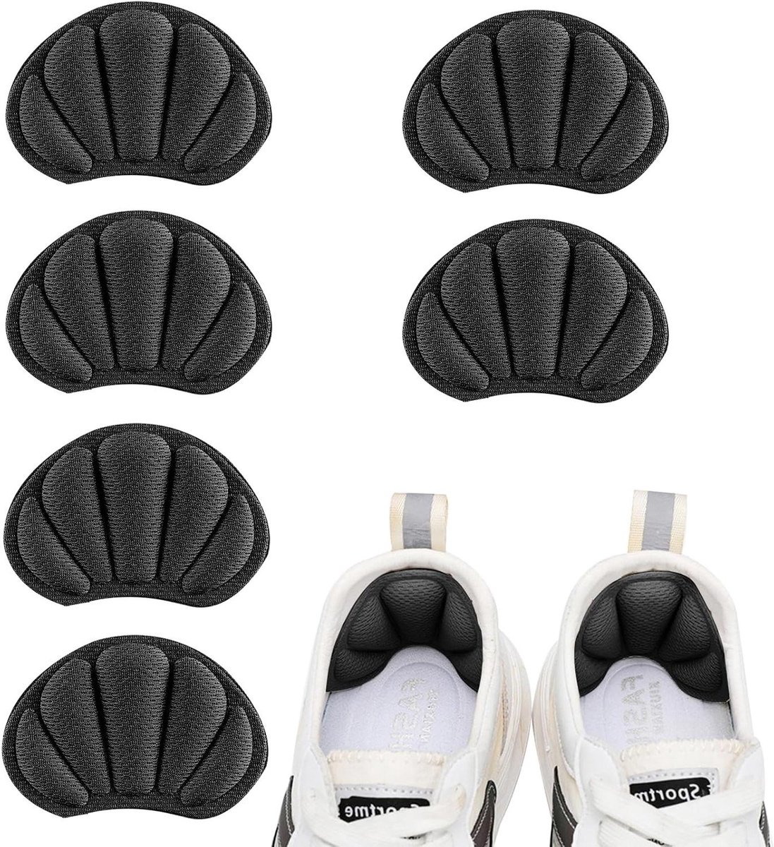 Hielkussens Schoen - Anti-blaar Pads - Schoen Pasvorm - Ademend Zacht Schuim - 3 Paar - Zwart