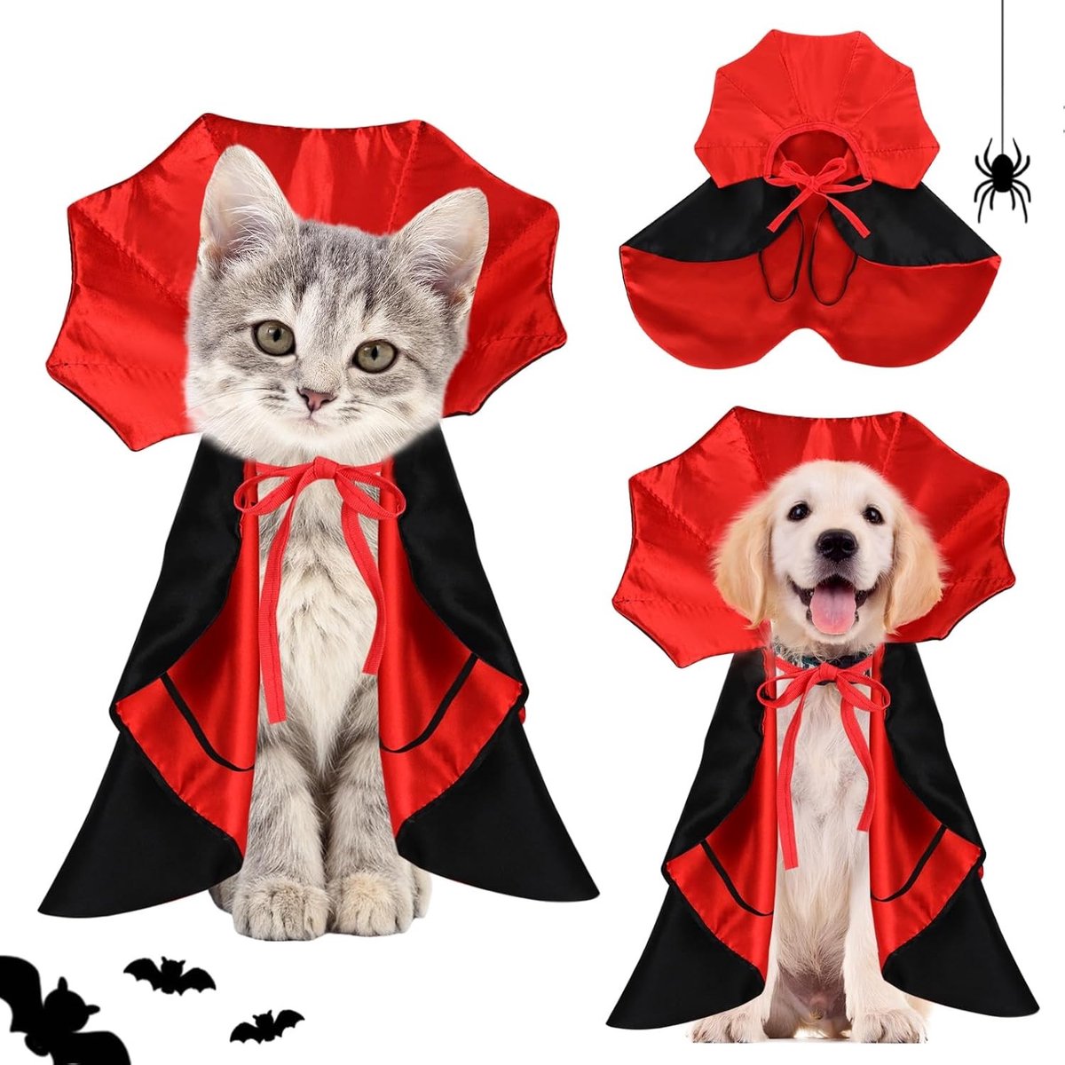 Halloween Kostuum voor Honden en Katten - Vampier Cape voor Huisdieren, Ideaal voor Cosplay en Feestjes