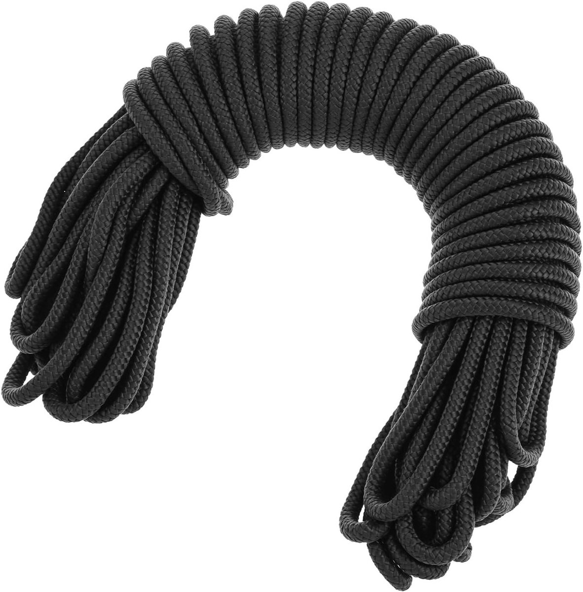 Hoogwaardige Nylon Touw 6mm x 20M Zwart - Scheurvast en Licht Paracord voor Tentlijn, Spanlijn, Bootlijn en Meer Toepassingen