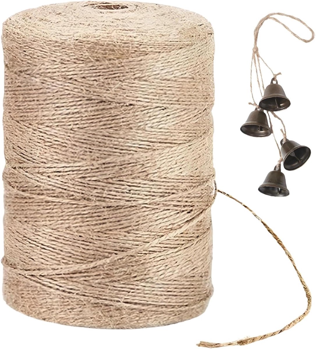 SnelShoppen - 200 m Jute Touw, 1 mm Tuin Touw, Bruin Jute Koord, Plant Bindtouw, Verpakking Touw, Jute Koord voor Tuin, Planten, Creatief Gebruik