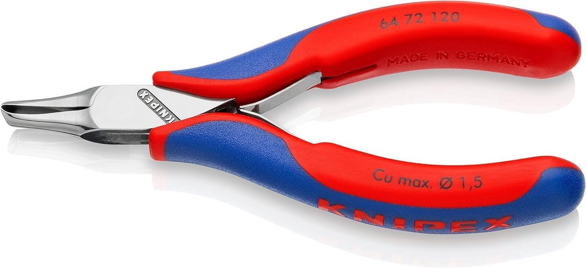 Thijox - KNIPEX Elektronica Voorsnijtang 120mm - Precisietang voor Printplaten - Meer-componenten Greep - Snijhoek 35° - Professionele Elektronica Ger