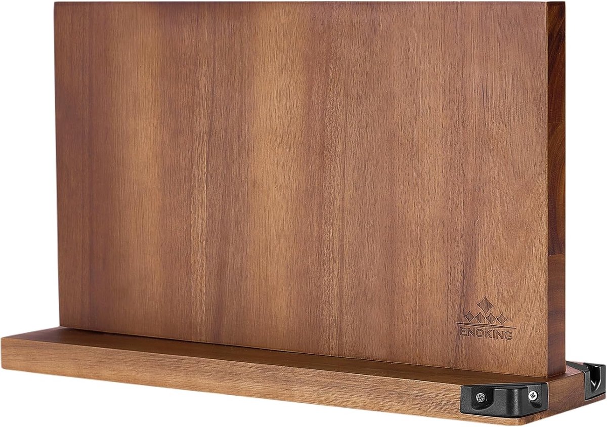 Thijox - Magnetisch Messenblok van Acaciahout 38,6 x 23 cm - Dubbelzijdige Messenhouder met Messenslijper - Ideaal voor Keuken & Koks
