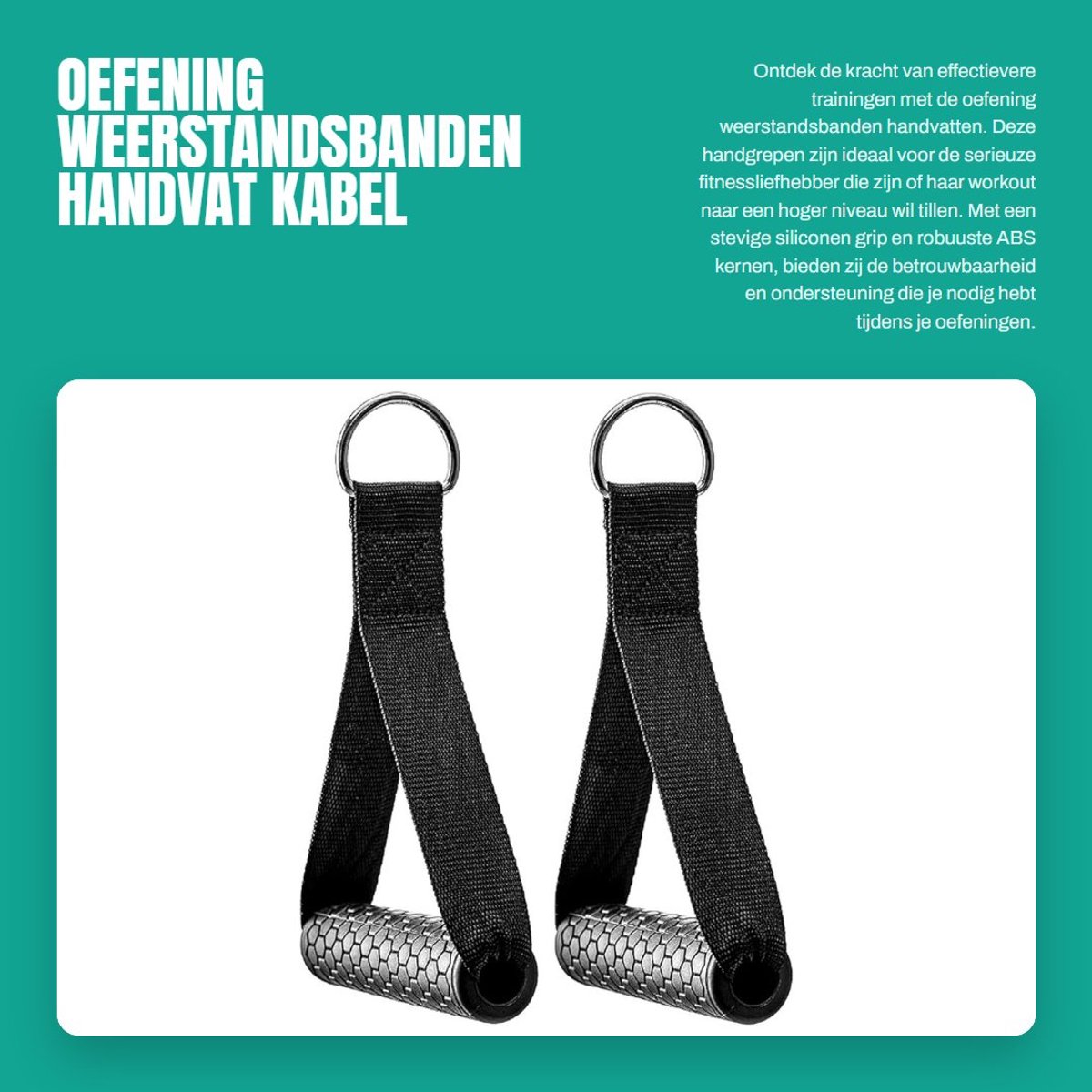 Inovra- Weerstandsbanden Handvat - Kabelbevestiging - Fitness Handgrepen - Siliconen Grip - Stevige ABS Kernen - Comfortabel Ontwerp - Fitnesshandgrepen