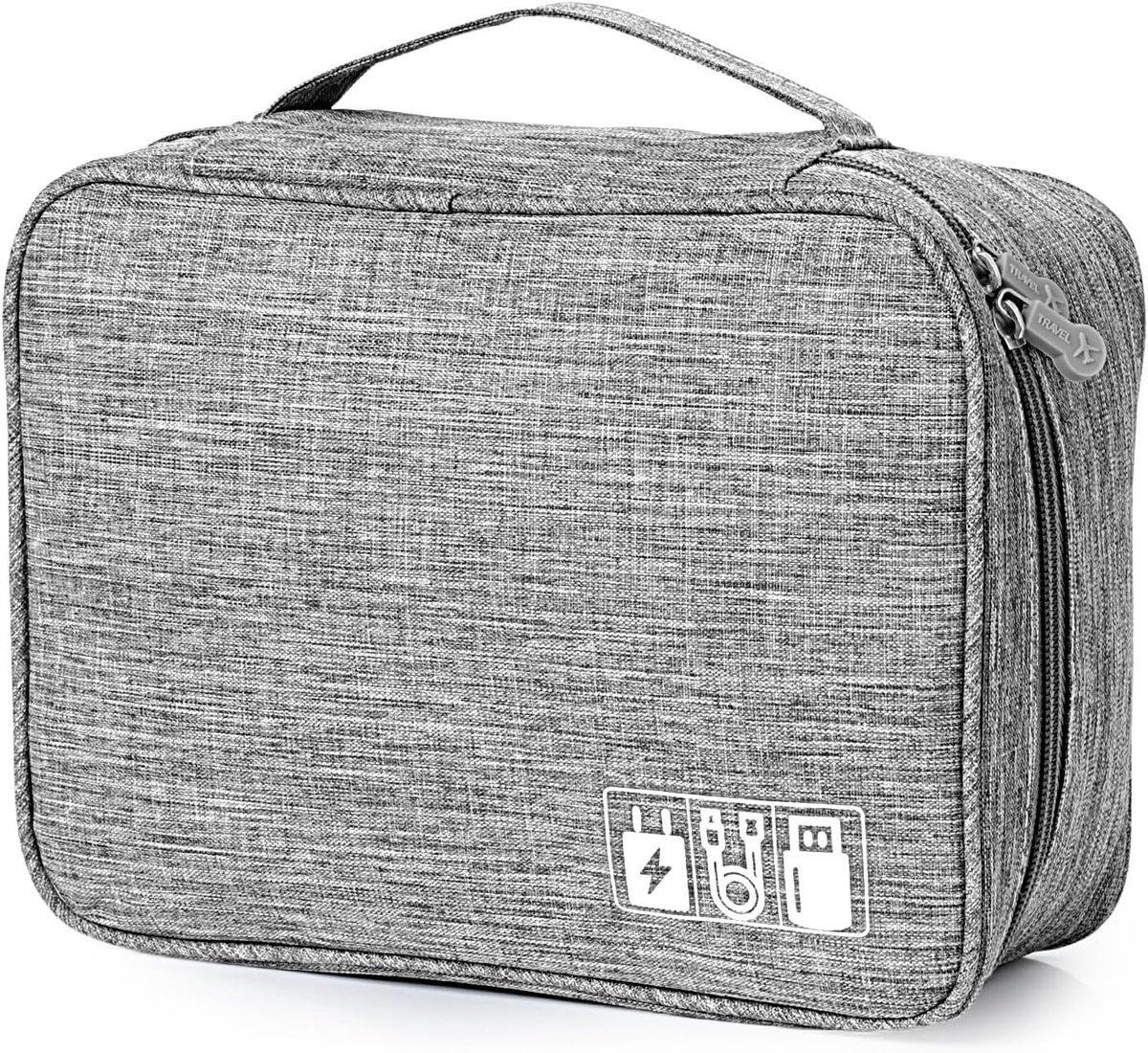 Thijox - AiQInu Kabeltas, Universele Kabelorganizer, 2-laags Kabeletui, Waterdicht en Verstelbaar voor Mobiele Telefoon, Oplaadkabels, Powerbank, USB-