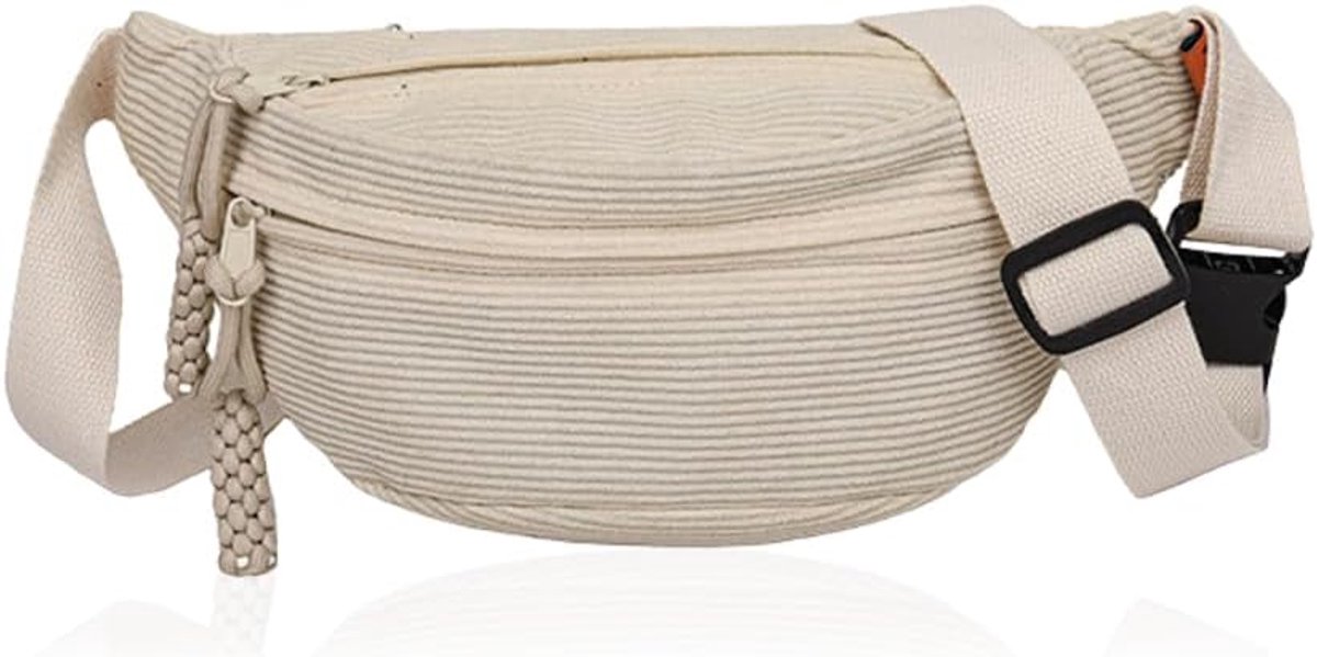 Thijox - Heuptas Dames Fanny Pack Buideltas Crossbody Tas Riemtas Modieuze Heuptas Stijlvolle Borsttas Schoudertas Outdoor Sport Wit 33x16x9 cm