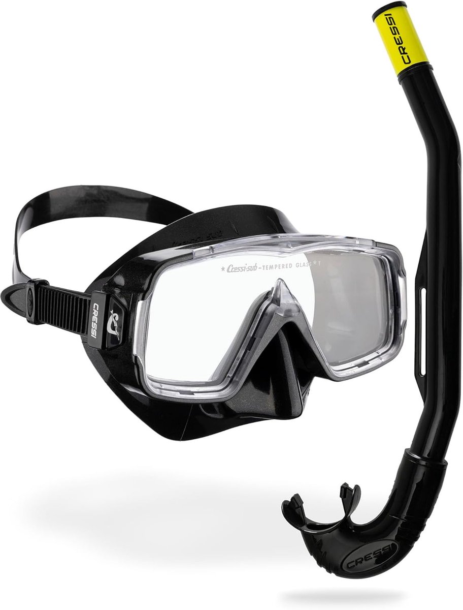 Thijox - Snorkelset Volwassenen Unisex - Cressi Sirena & Island 2.0 - Hypoallergene Siliconen Masker - Perfect voor Snorkelen, Zwemmen en Duiken - Uit
