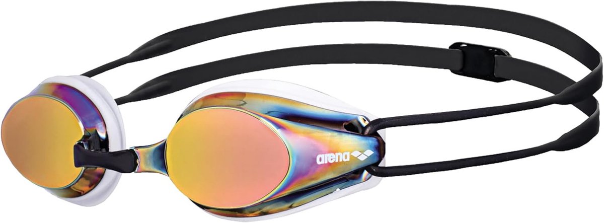 Thijox - Race Zwembril Unisex Volwassen Arena Tracks Mirror, Anti-fog, UV-bescherming, Verstelbare Band, Perfect voor Zwemcompetities en Training