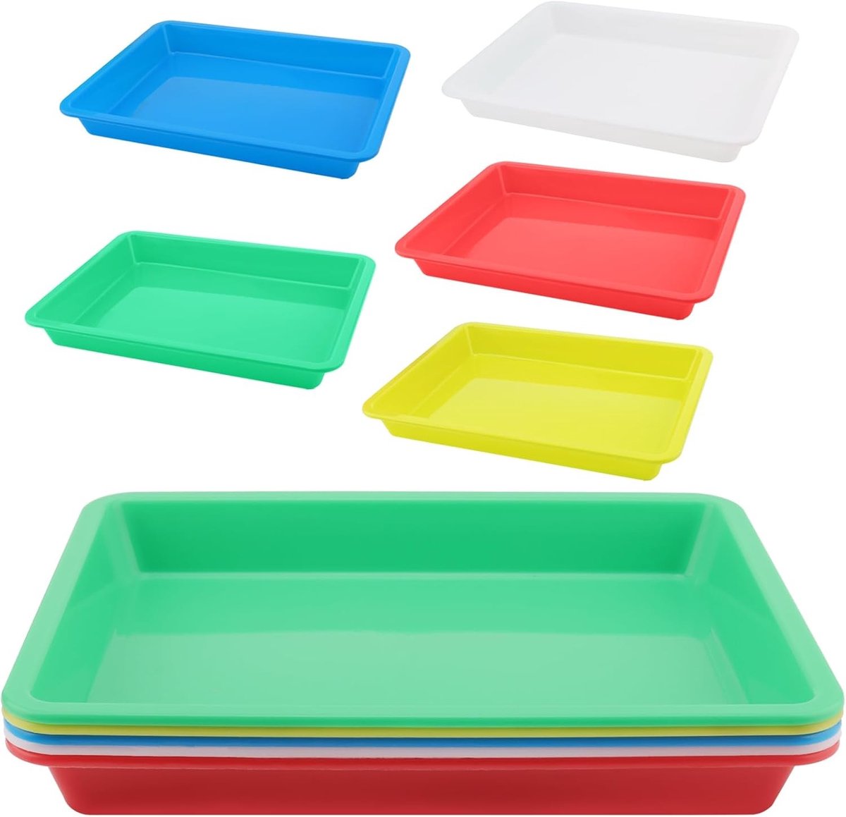Multicolored Activiteitsschalen - 10 Stuks Plastic Organizers voor Kunst, Knutselen en DIY Projecten, Ideaal voor School en Thuis