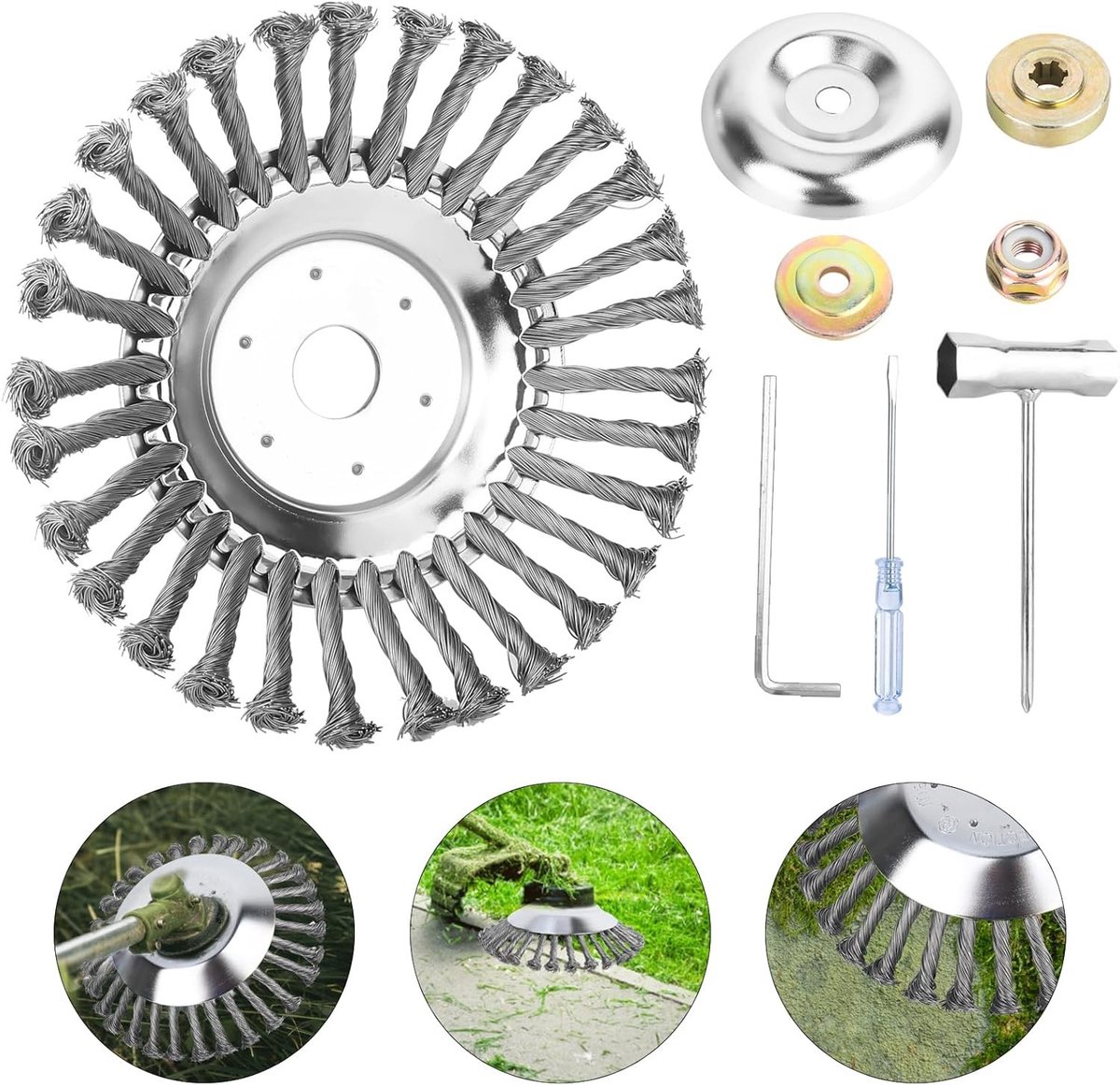 Professionele 6 Inch Rvs Onkruidborstel voor Borstels, Onkruidbestrijding en Tuinaccessoires met 25.4 mm Bore