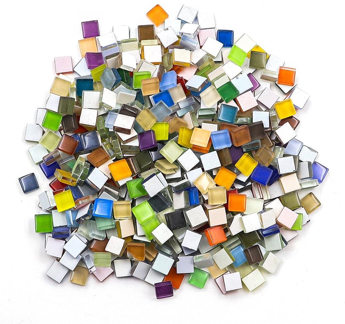 Dailygoods- Mozaïek Tegel 450 Stuks - Vierkante Mozaïek Tegels - Gekleurde Mozaïek Steentjes - DIY Art Projecten - Creatief Handwerk - Glas Mozaïek - Mozaïeksteentjes