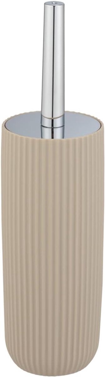Thijox - Toiletset Agropoli Beige - Gesloten Borstelhouder van Hoogwaardig Kunststof - Hygiënische WC-Borstel Ø 10 × 36,5 cm - BPA-vrij - Badkameracce