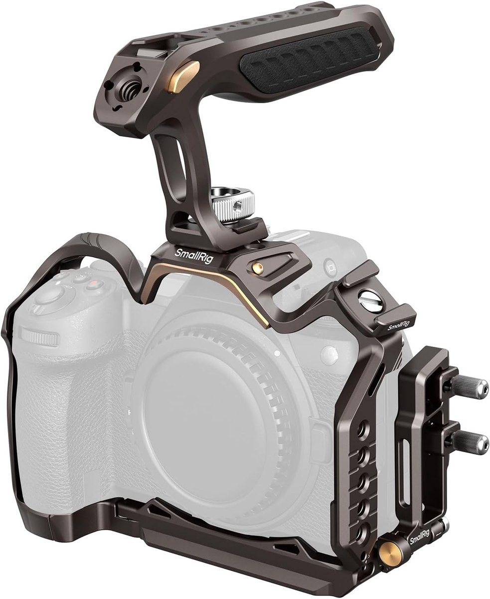 Aluminium Full Cage Kit voor Nikon Z6 III met Handgreep, Quick Release Plate en Koudschuh voor Microfoon en Licht