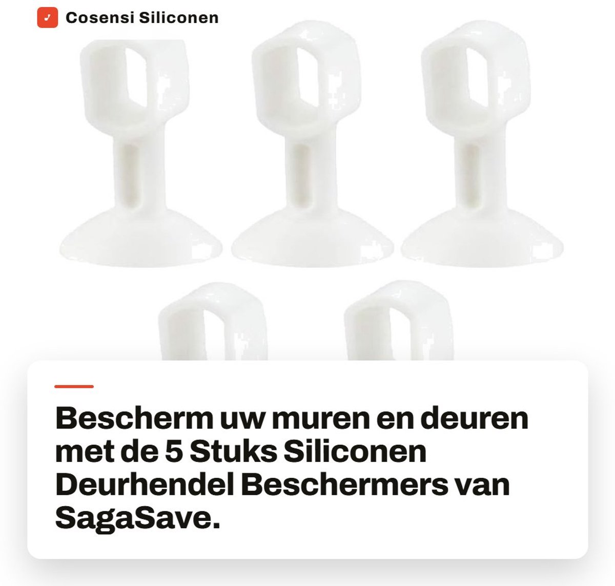 Dailygoods- Deurgreep - 5x Deurgreep Beschermers - Anticollisie Kussen - Rubber - Duurzaam - Geluidsabsorberend - Verstelbaar - Deurgreepbeschermer