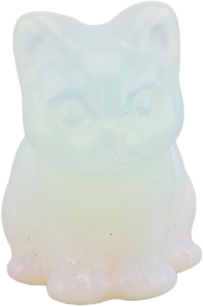 Dailygoods - Handgesneden Lucky Cat Crystal Statue voor Geluk en Wijsheid